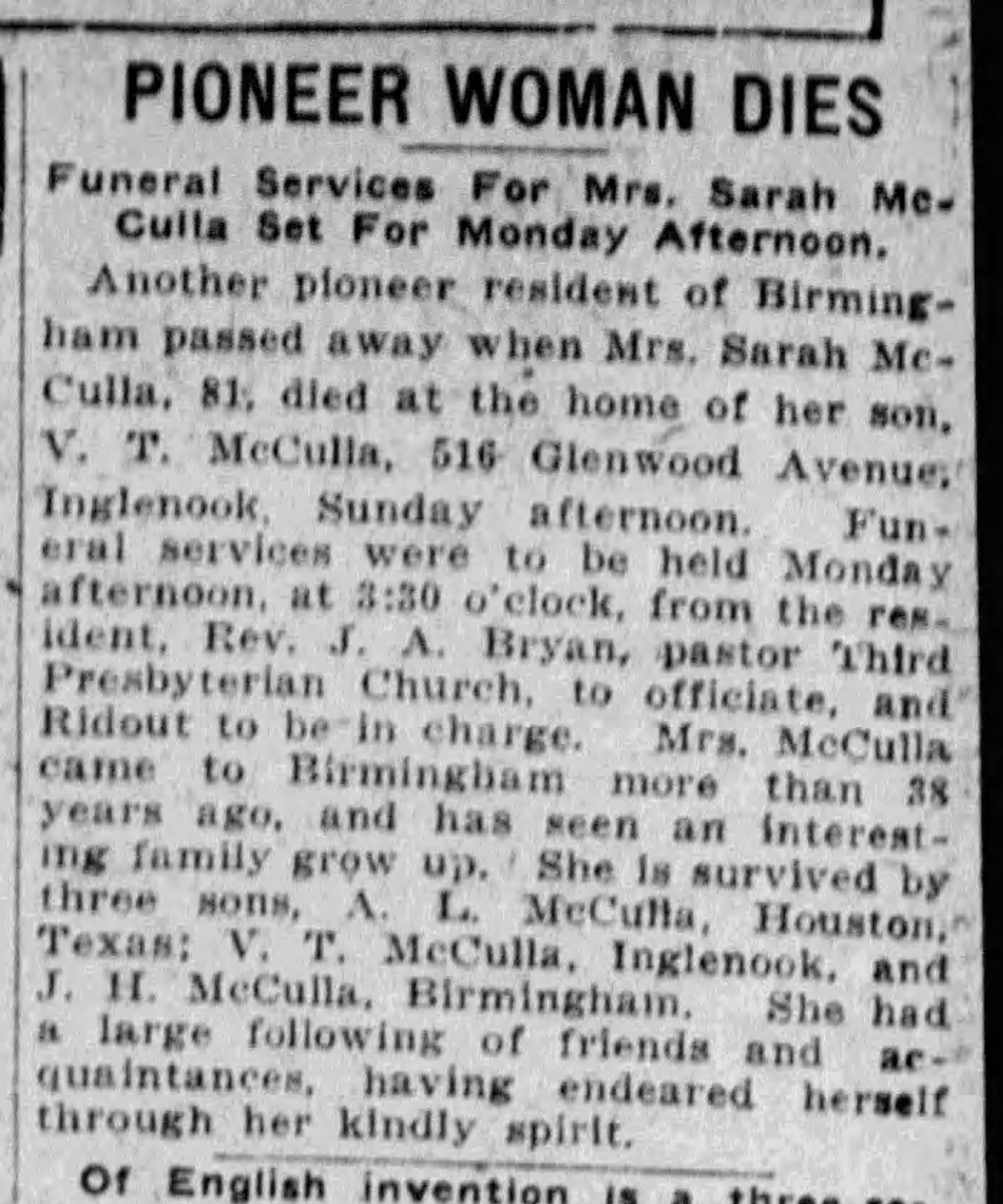 Pioneer Woman Dies